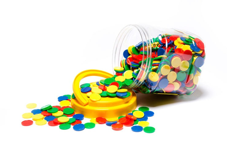 Learning Can Be Fun - Coloured Counters - Jar of 1000- 4 Colours
