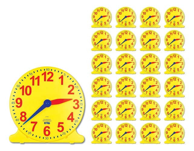 Learning Can Be Fun - Numeracy - Analog Teacher & Student Clocks 1 Teach & 24 Stud
