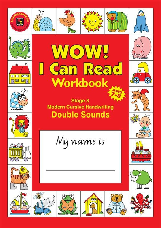 Learning Can Be Fun - Wow! I Can Read - Workbook Stage 3 - Double Sounds - Modern Cursive