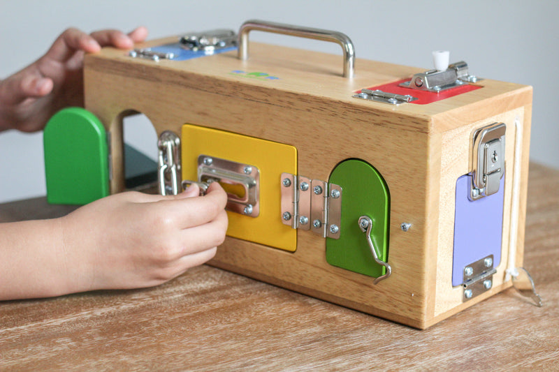 MAMAGENIUS Original Lock Box Activity - Wooden