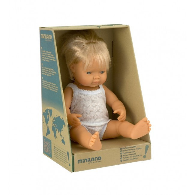 MINILAND Doll Caucasian Girl 38cm Anatomically Correct Baby Doll