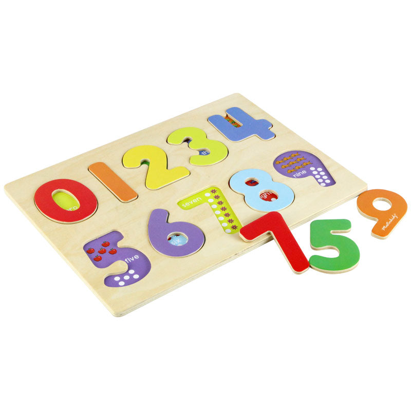 MASTERKIDZ Chunky Wooden Numbers Puzzle