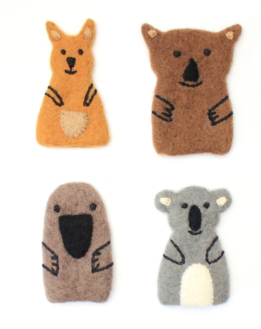 PAPOOSE Felt Finger Puppets Set of 4 - Australian Animals