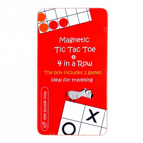 THE PURPLE COW Magnetic Travel Game - Tic Tac Toe