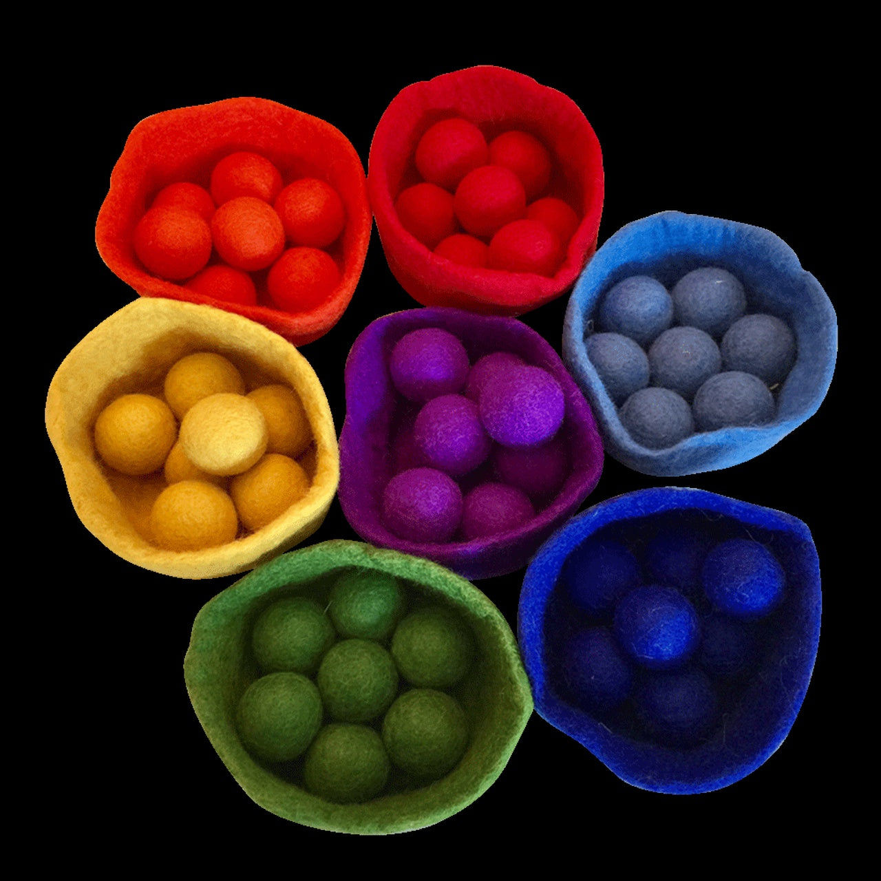PAPOOSE Rainbow Sorting Bowls & Balls - 0+ 56PC