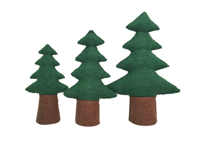 PAPOOSE - Felt Pine Trees - Set of 3