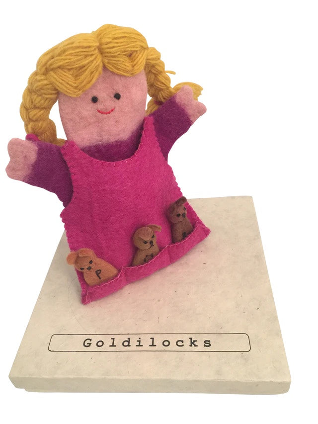 PAPOOSE Puppet Set - Felt - Goldilocks and 3 bears