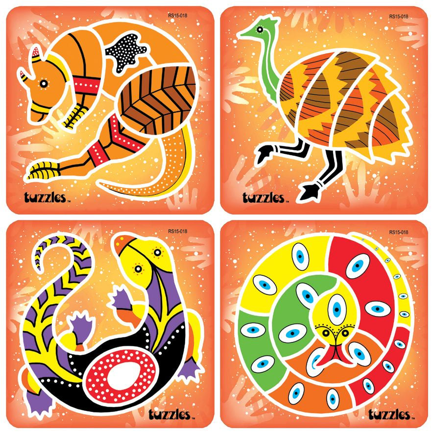 Tuzzles Aboriginal Art Set of 4 Puzzle Set 2