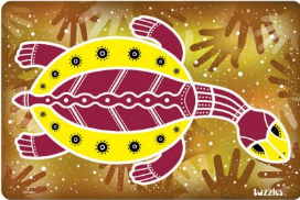 Tuzzles Aboriginal Art Turtle  9 pcs