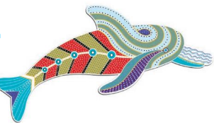 Tuzzles Floor Puzzle Wooden Aboriginal Art Dolphin 20 pcs