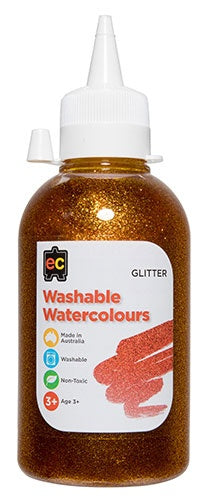 Washable Glitter Water Colours - 250ml Yellow