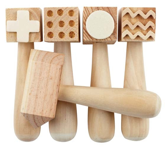 EC Patterned Hammers Wooden -  Set of 5