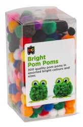 EC - Pom Poms - Bright Colours & Assorted Sizes -300's