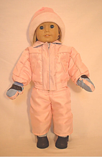 Dress My Doll Pink Skiing outfit with mittens