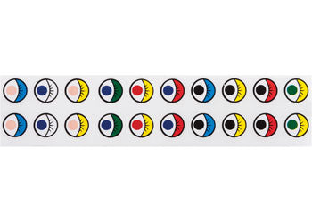 EC Adhesive Assorted Coloured Eyes - Roll of 2000