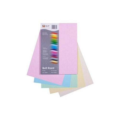 Quill Board 210GSM A4 Pack 50 - Assorted Pastel