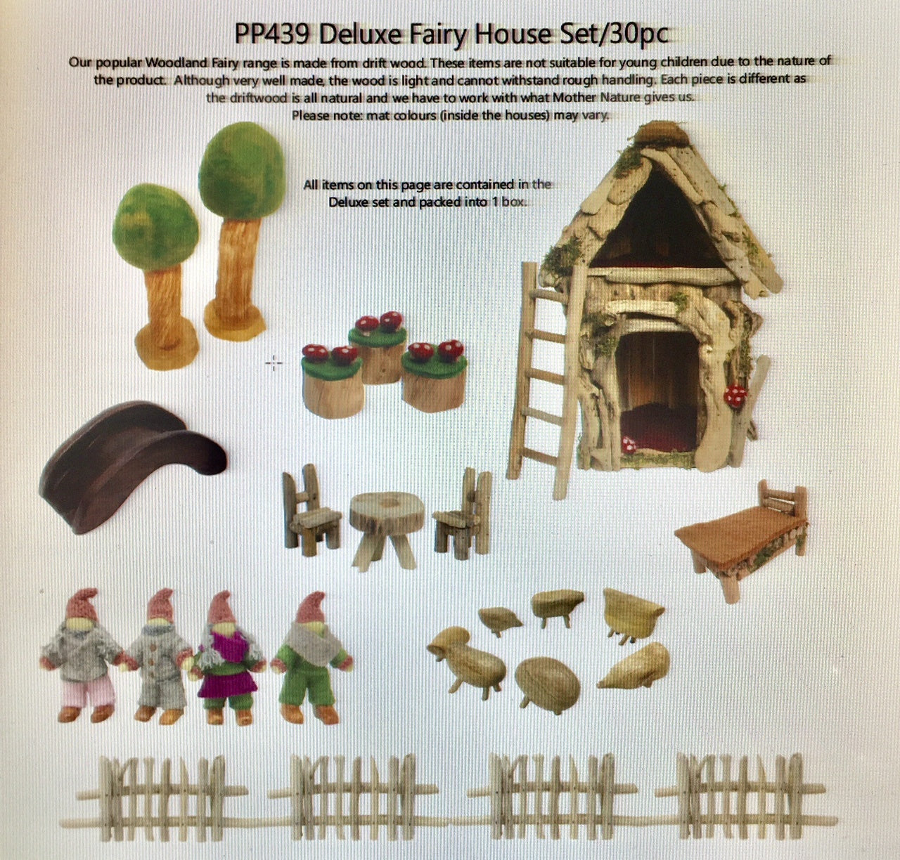 PAPOOSE - Deluxe Fairy House Set - 30 Piece