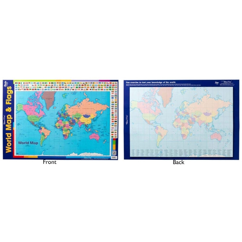 Gillian Miles - Map World with Flags Wall Chart