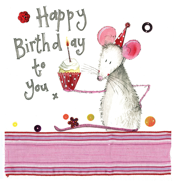 Greeting Card - Alex Clark - Mouse with Cupcake