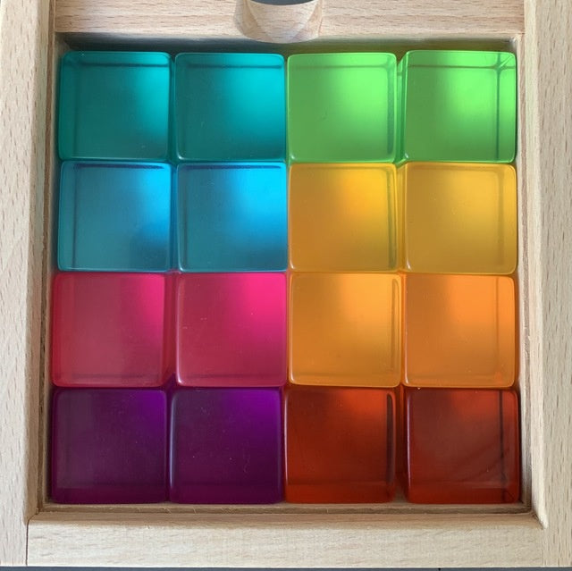 PAPOOSE - Lucite Cubes - Brights - 16 Piece