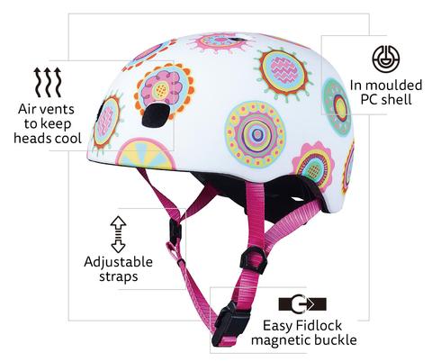 MICRO Helmet Kids Pattern Helmet - Doodle Dot -  XS