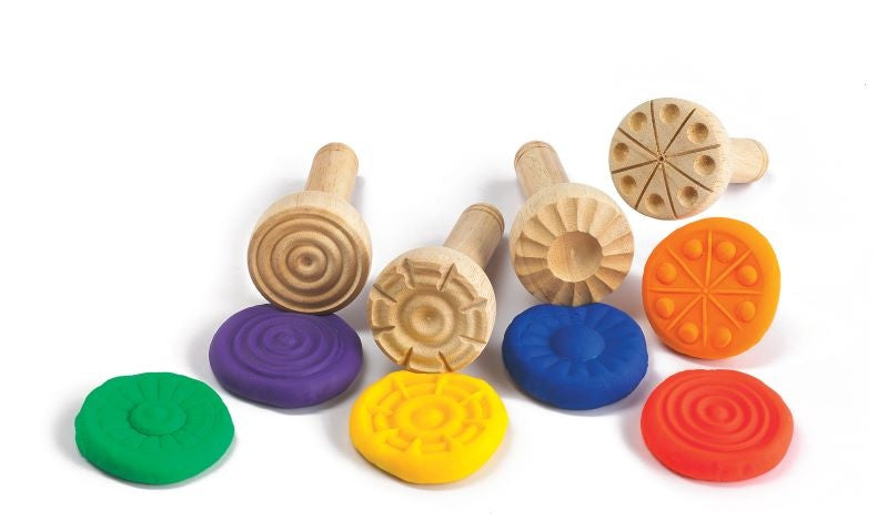 EC Wooden Dough Stampers  - Set of 4 Designs