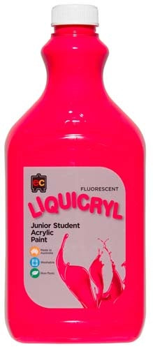 EC Liquicryl Fluorescent Junior Student Acrylic Paint - Pink - 2 Litre