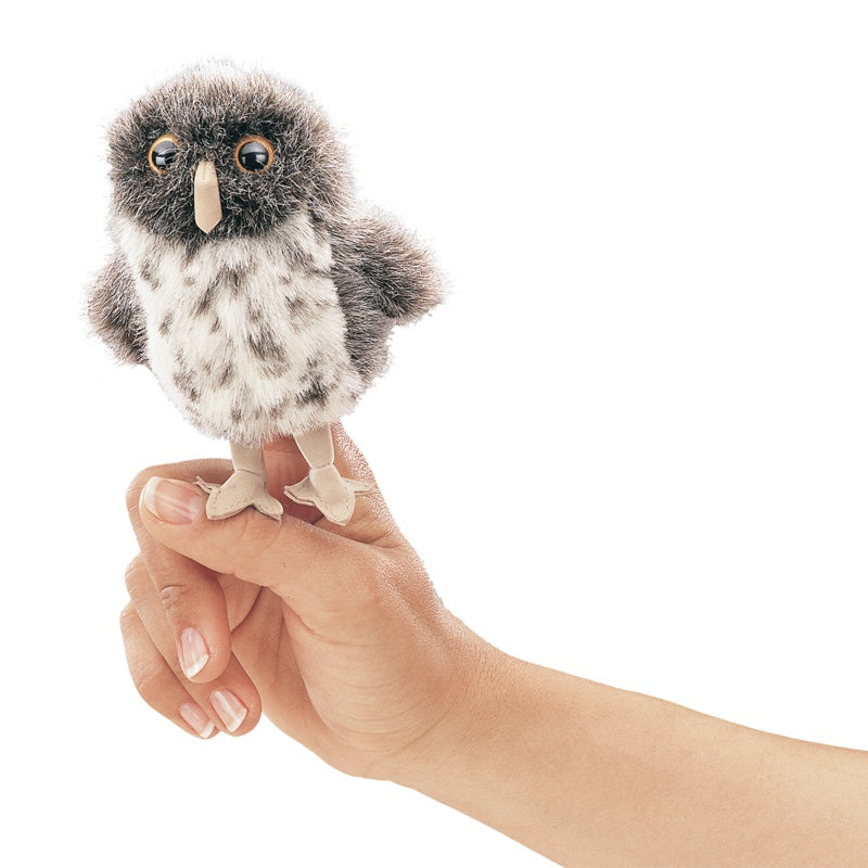 FOLKMANIS Finger Puppet - Owl, Spot Grey