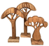 PAPOOSE - African Trees Wooden - Natural - Set of 3