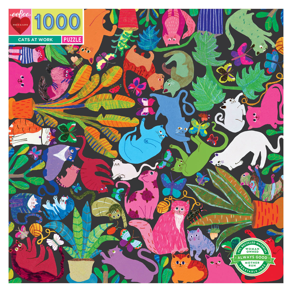EEBOO - Puzzle - Cats at Work -1000 Piece