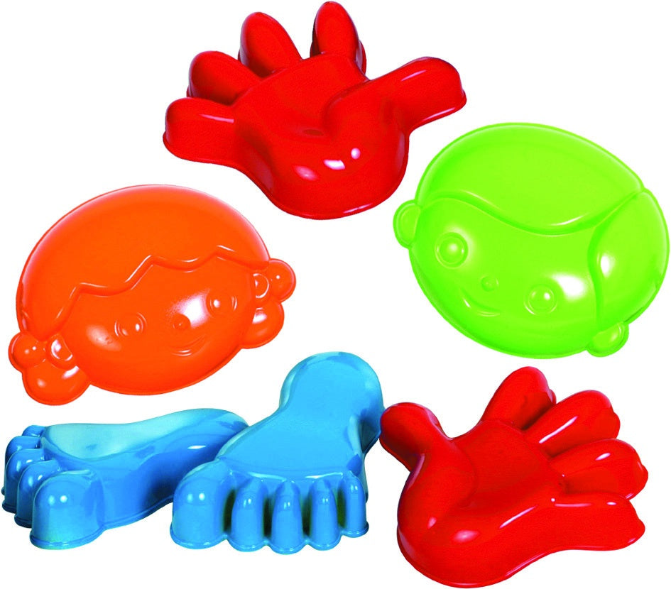 GOWI TOYS - Sand Moulds - Hands, Feet, Face -  6Piece