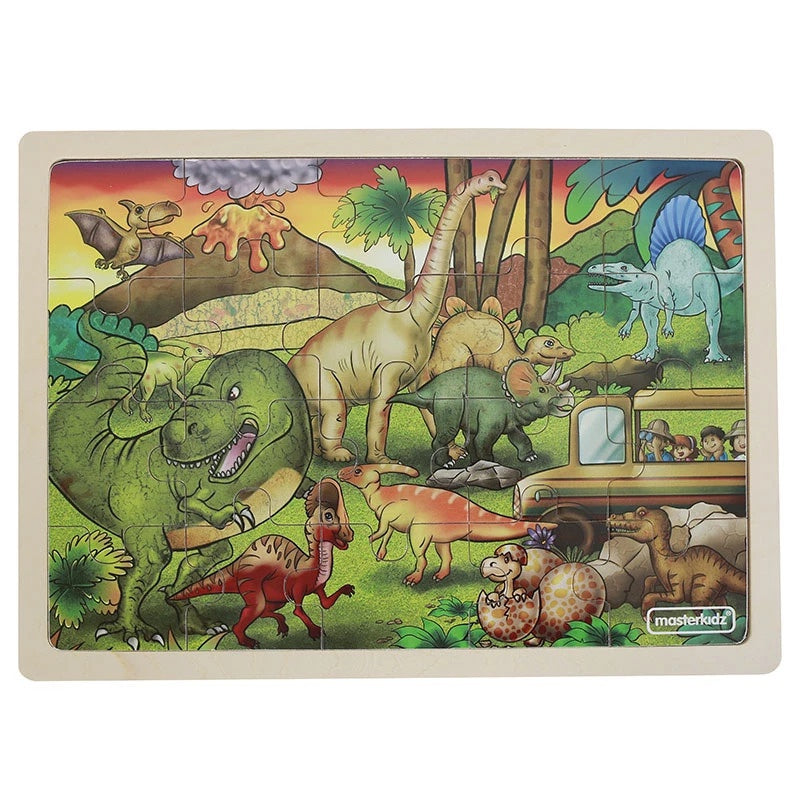 MASTERKIDZ Wooden Puzzle - Dinosaurs - 20 Piece