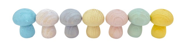 PAPOOSE - Mini Pastel Mushroom - Set of 7