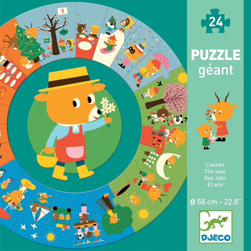 DJECO Puzzle - The Year Giant Circle - 24 Piece