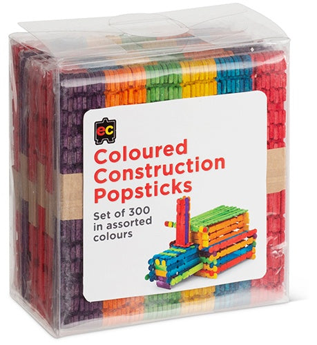 EC - Construction Popsticks Coloured Packet 300