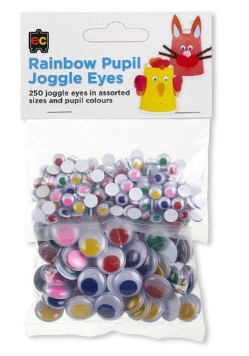 Rainbow Pupil Joggle Eyes Assorted Packet 250