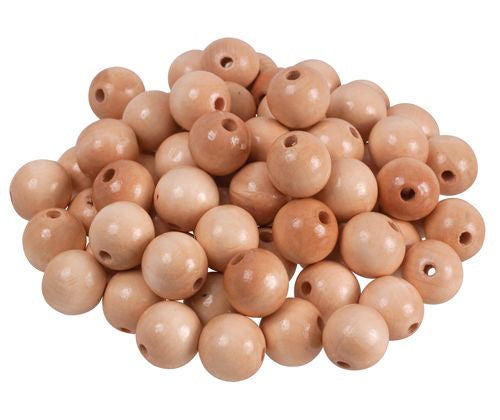 Wooden Beads Natural Round -25mm -Pack of 100