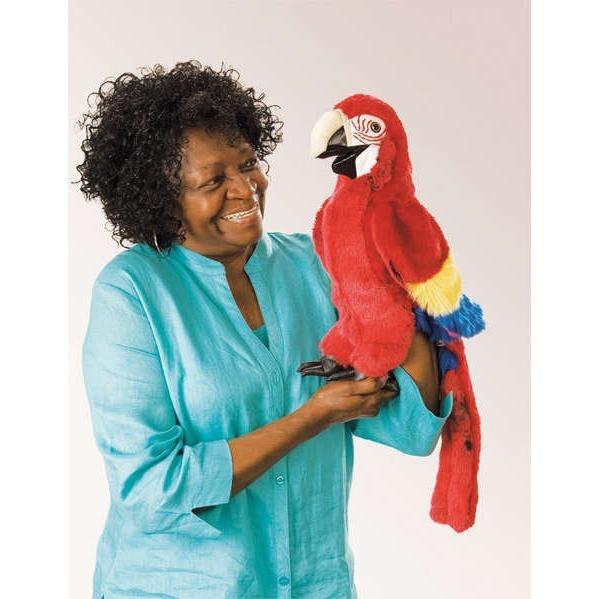 FOLKMANIS HAND PUPPET Scarlet Macaw