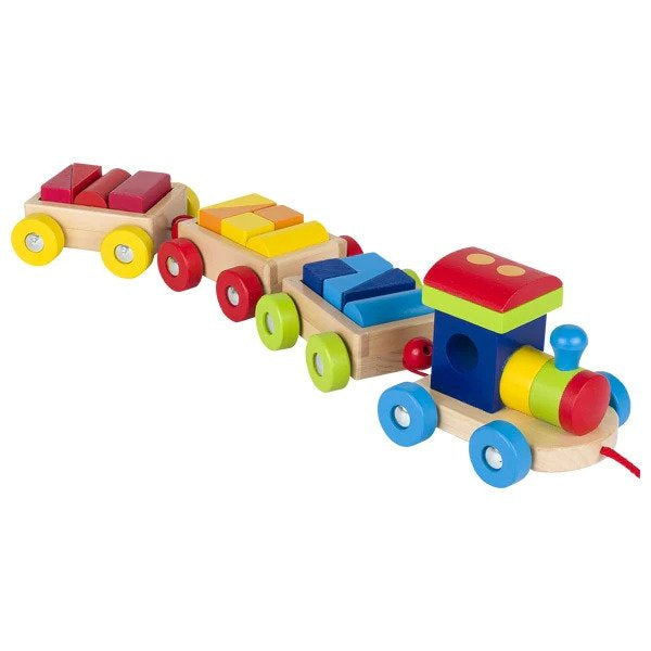 GOKI Colourful - Train with Carriages - Wooden 47cm