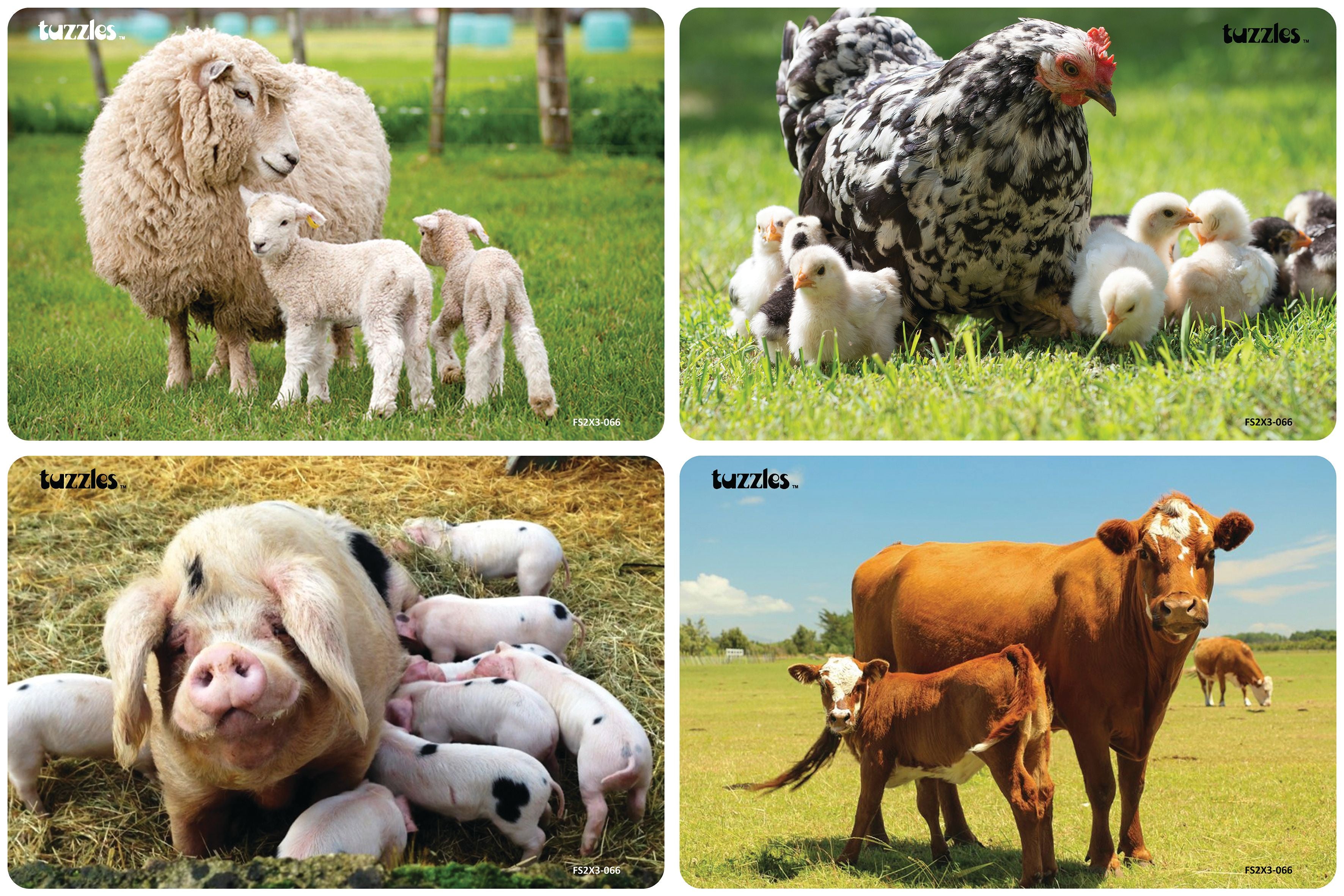 Tuzzles Farm Animals Mothers & Babies  Set of 4  Progressive