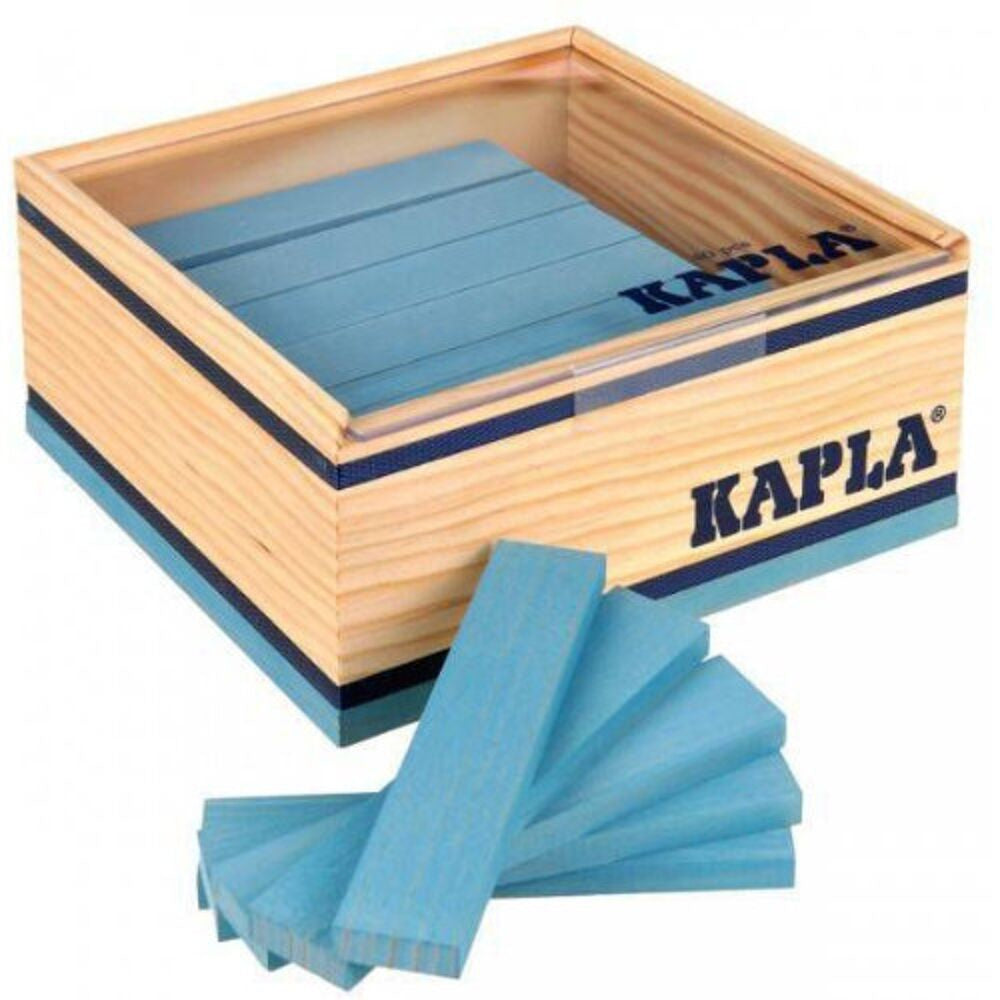 KAPLA 40 Squares - Light Blue - Wooden Construction Set
