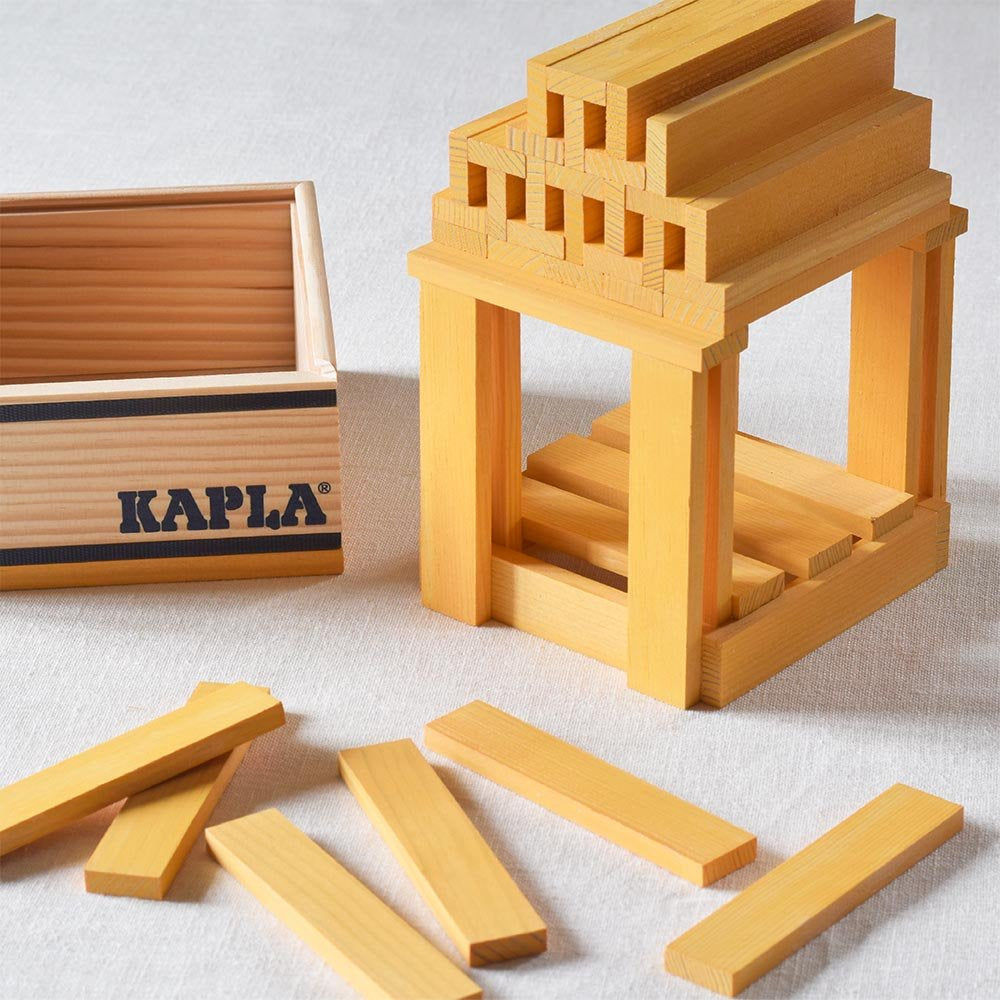 KAPLA - 40 Squares - Yellow - Wooden Construction Set