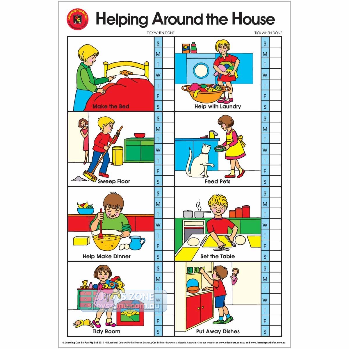 Learning Can Be Fun - Helping Around the House - Wall Chart