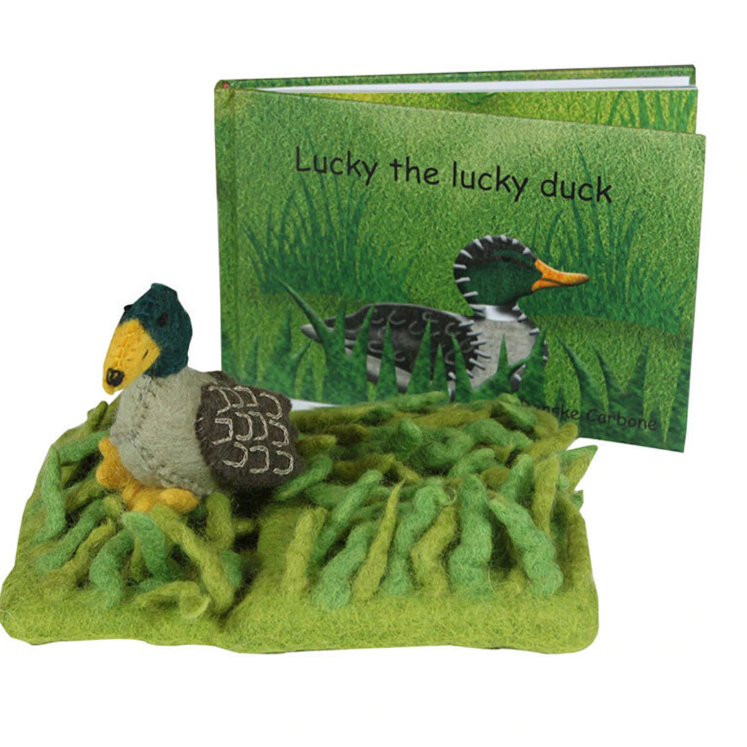 Lucky the lucky duck, book+ duck+ mat