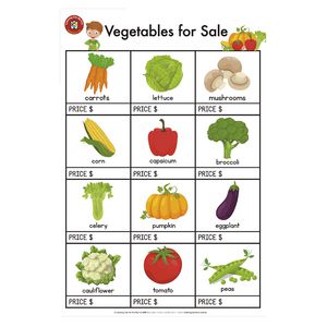 Learning Can Be Fun - Vegetables For Sale - Wall Chart