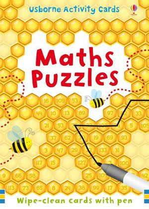 Maths Puzzles Wipe-Clean Cards with Pen