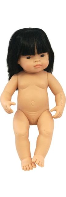 MINILAND Doll Asian Girl 38cm Polly Bag Anatomically Correct Baby Doll