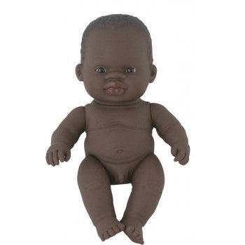 MINILAND Doll African Boy 21cm Undressed Anatomically Correct Baby Doll