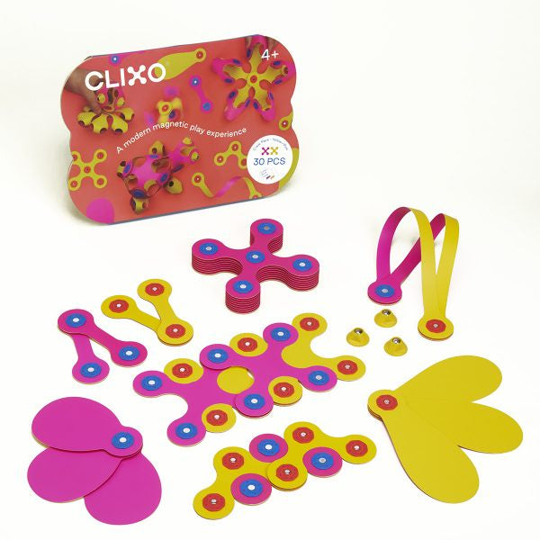 Clixo - Crew Pack - Pink / Yellow - Magnetic Building