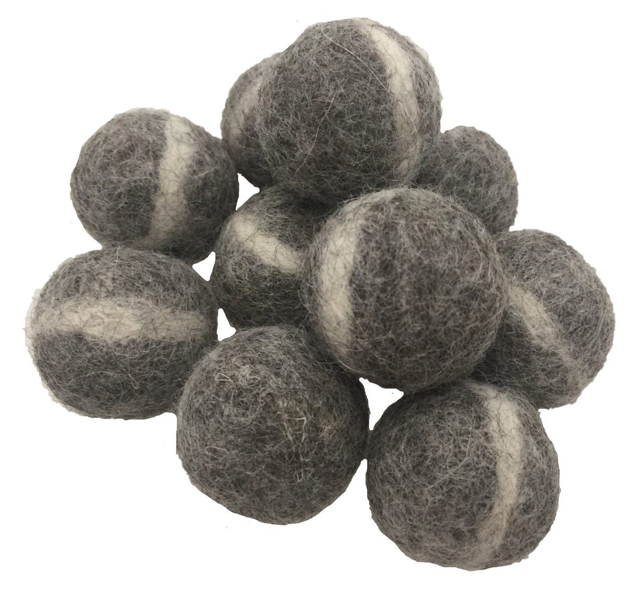 PAPOOSE - Light Grey Felt Rock Balls - 3.5cm - Set of 20